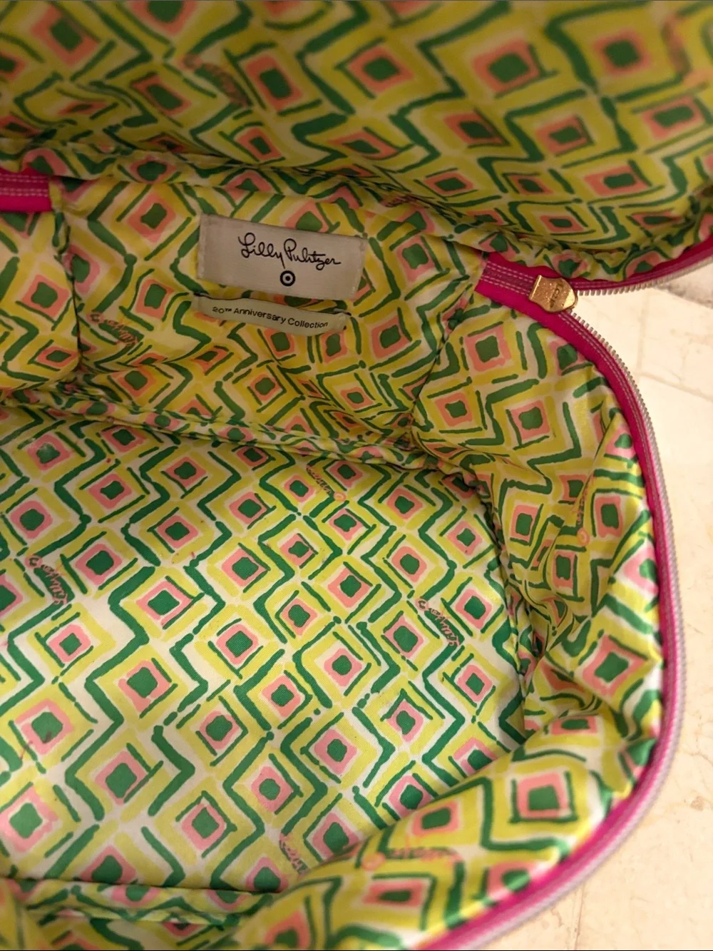 Lilly Pulitzer Pink & Green Floral Double-Zip Cosmetic Case